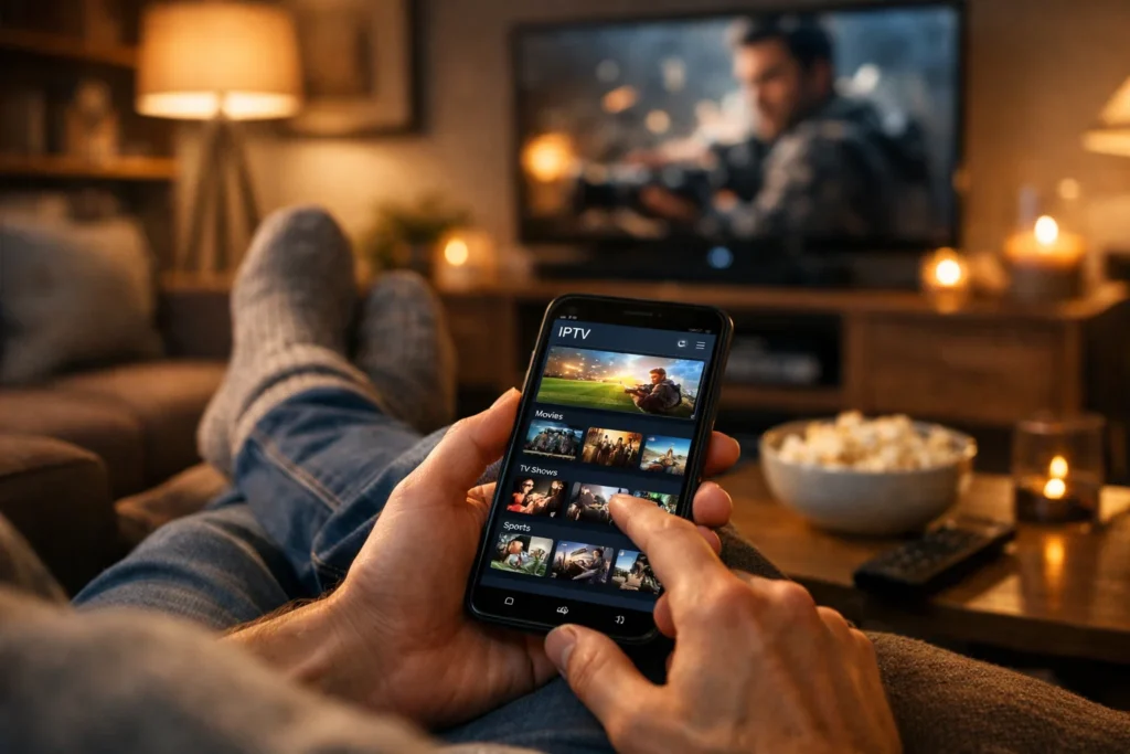 IPTV Streaming Erlebnis auf Smartphone mit stabiler und schneller Verbindung