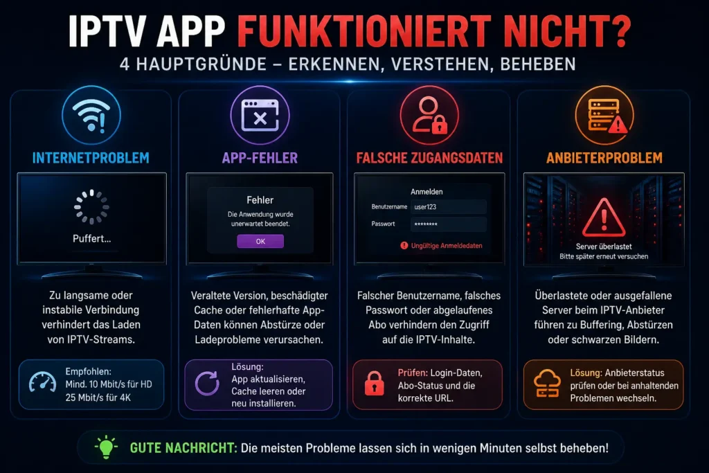 IPTV Probleme Deutschland 2026 app