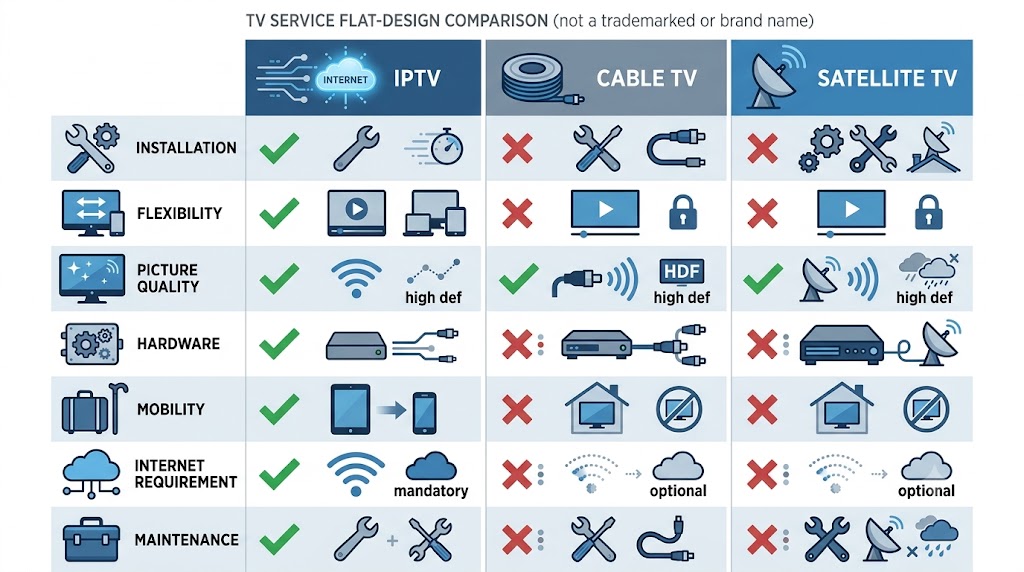 Was ist IPTV? Vergleich von IPTV, Kabelfernsehen und Satellitenfernsehen